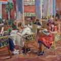 Р. В. Френкель-Манюсон. Читальный зал в ЦПКиО, 1936
